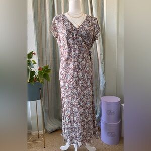 Per Una Purple and Cream Floral Maxi Wrap Dress